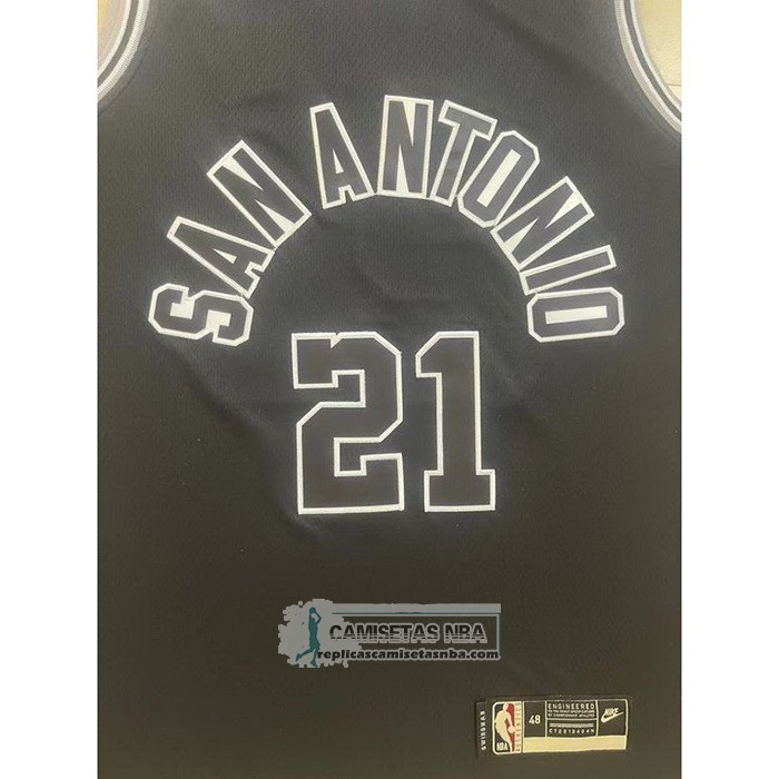 Camiseta San Antonio Spurs Tim Duncan NO 21 Statement 2022-23 Negro